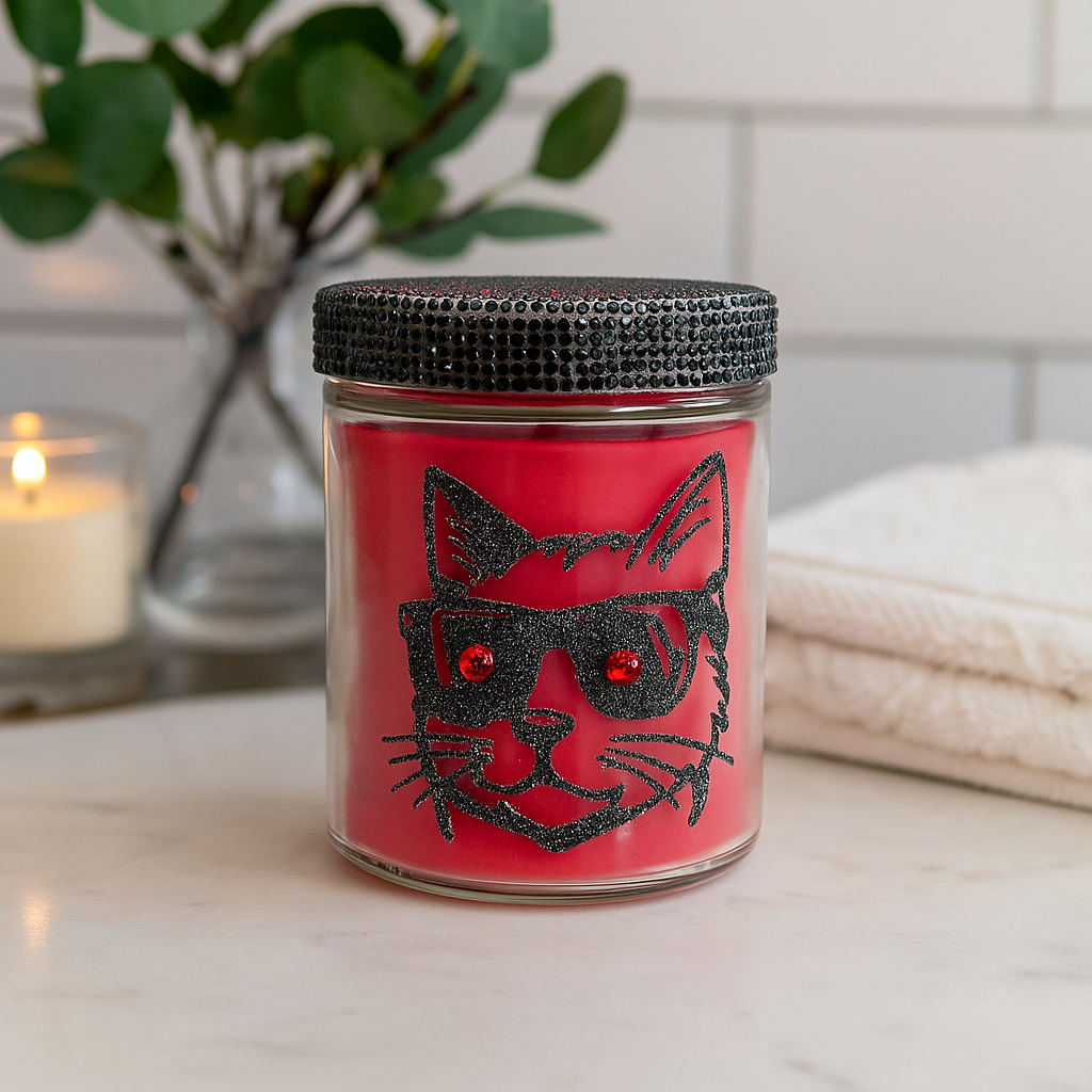Good Vibes Cat Candle - Zen Serenity & Positive Energy