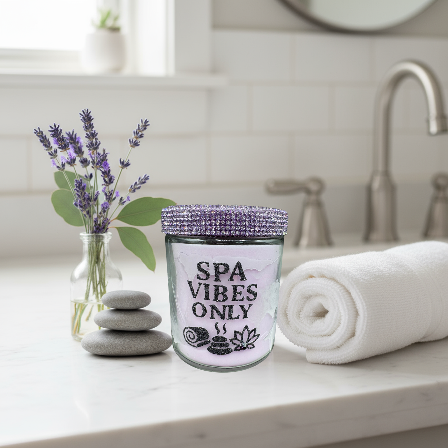 Spa Vibes Only Candle - Lavender Serenity & Self-Care Bliss