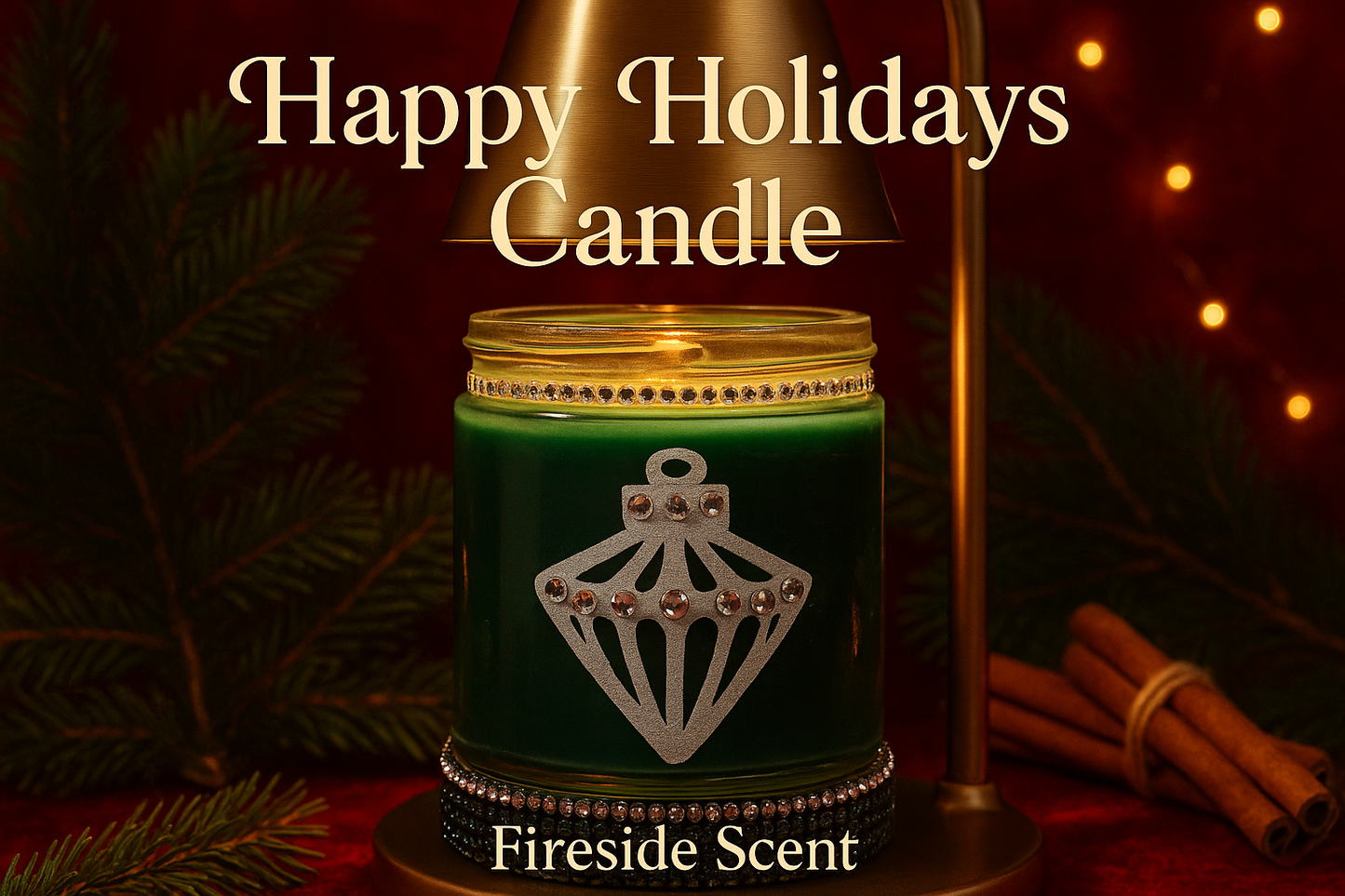 Happy Holidays Candle - With Actual Details