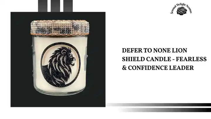 Defer to None Lion Shield Candle - Fearless &amp; Confidence Leader by@Outfy