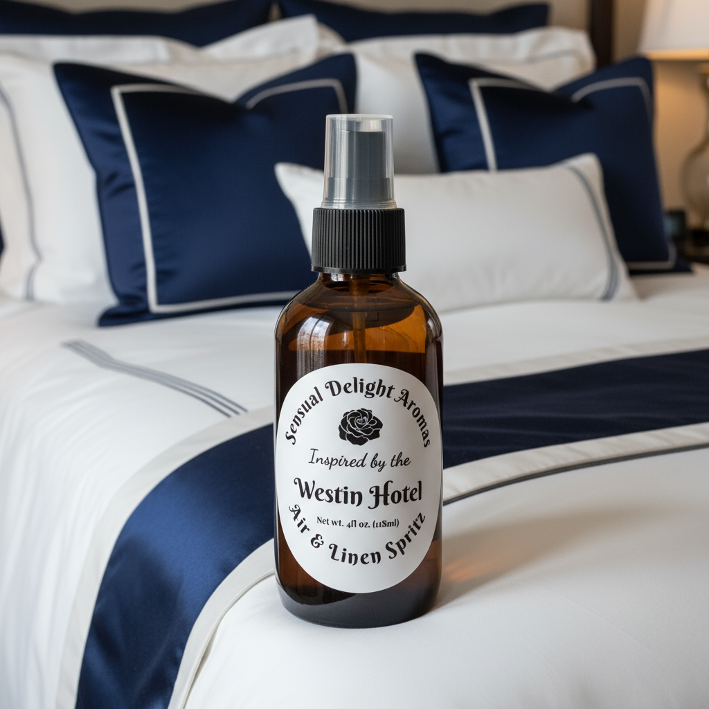 Westin Air & Linen Spritz with Luxury Navy and White Linens